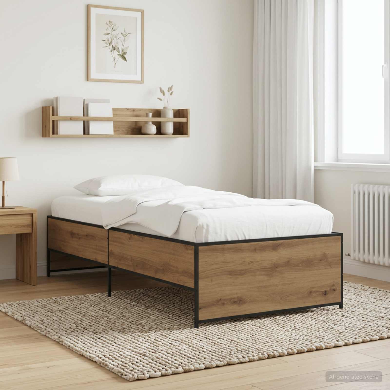 Struttura del letto Rovere Artigianale 80 x 200 cm | homemem39