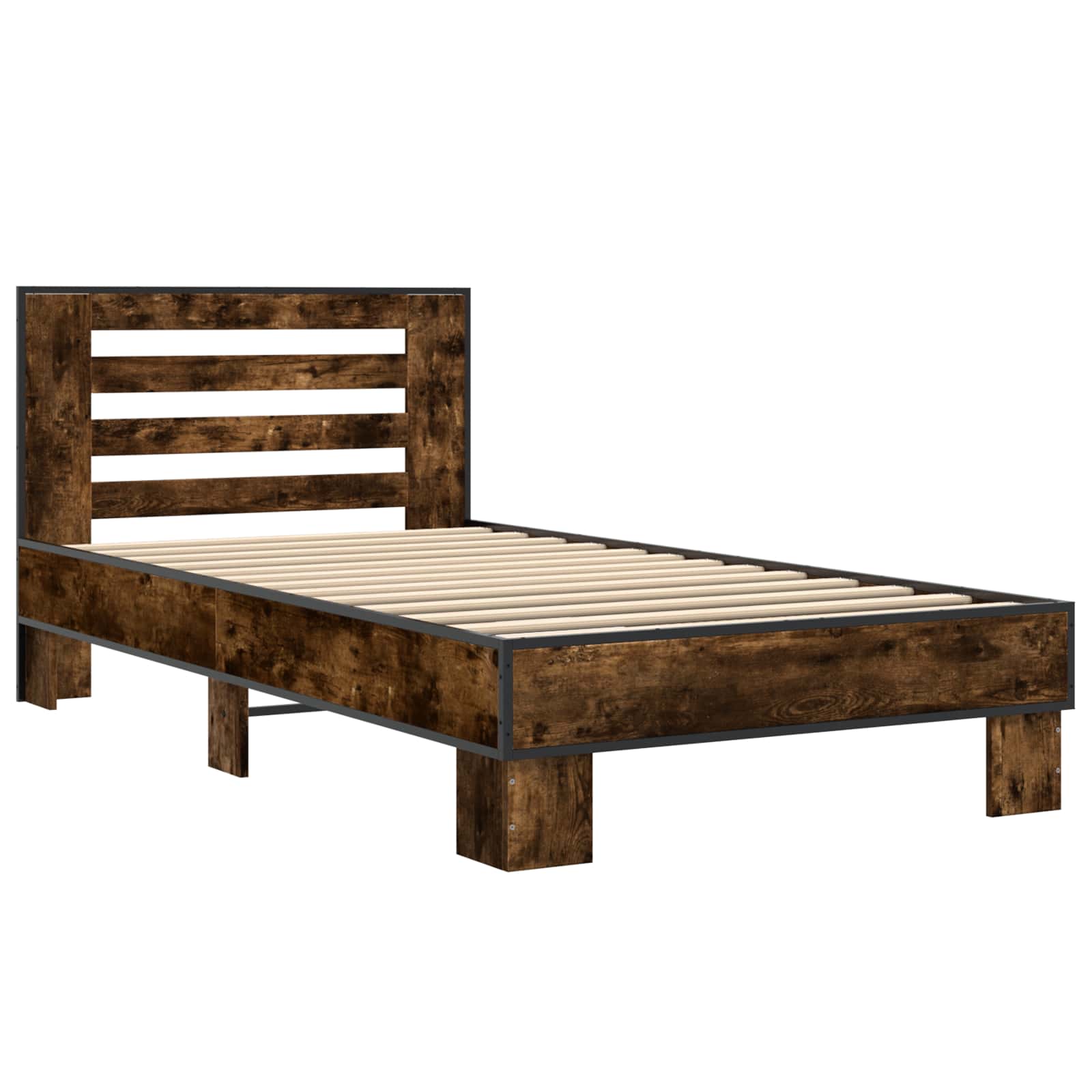 Struttura letto con testata Rovere Fumo 80 x 200 cm | homemem39