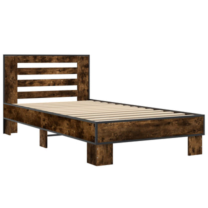 Struttura letto con testata Rovere Fumo 80 x 200 cm | homemem39