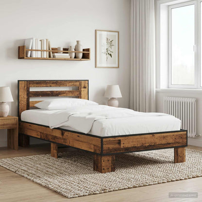 Struttura letto con testata Legno antico 80 x 200 cm | homemem39