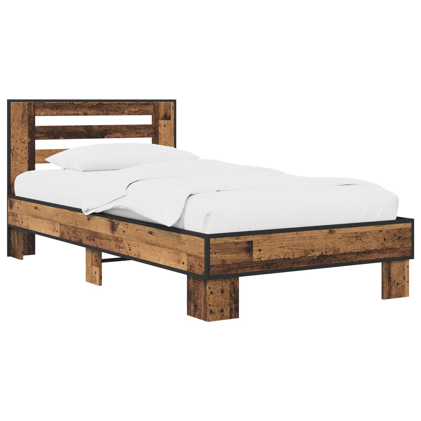Struttura letto con testata Legno antico 80 x 200 cm | homemem39
