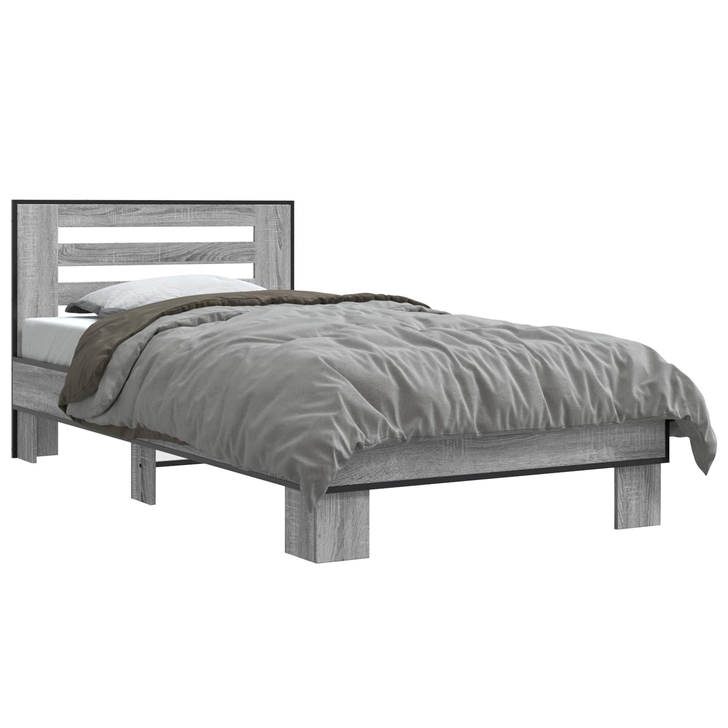 Struttura letto con testata Sonoma grigio 80 x 200 cm | homemem39