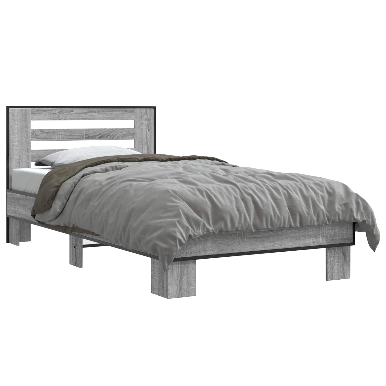 Struttura letto con testata Sonoma grigio 80 x 200 cm | homemem39