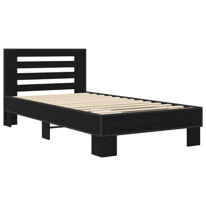 Struttura letto con testata Rovere Nero 80 x 200 cm | homemem39