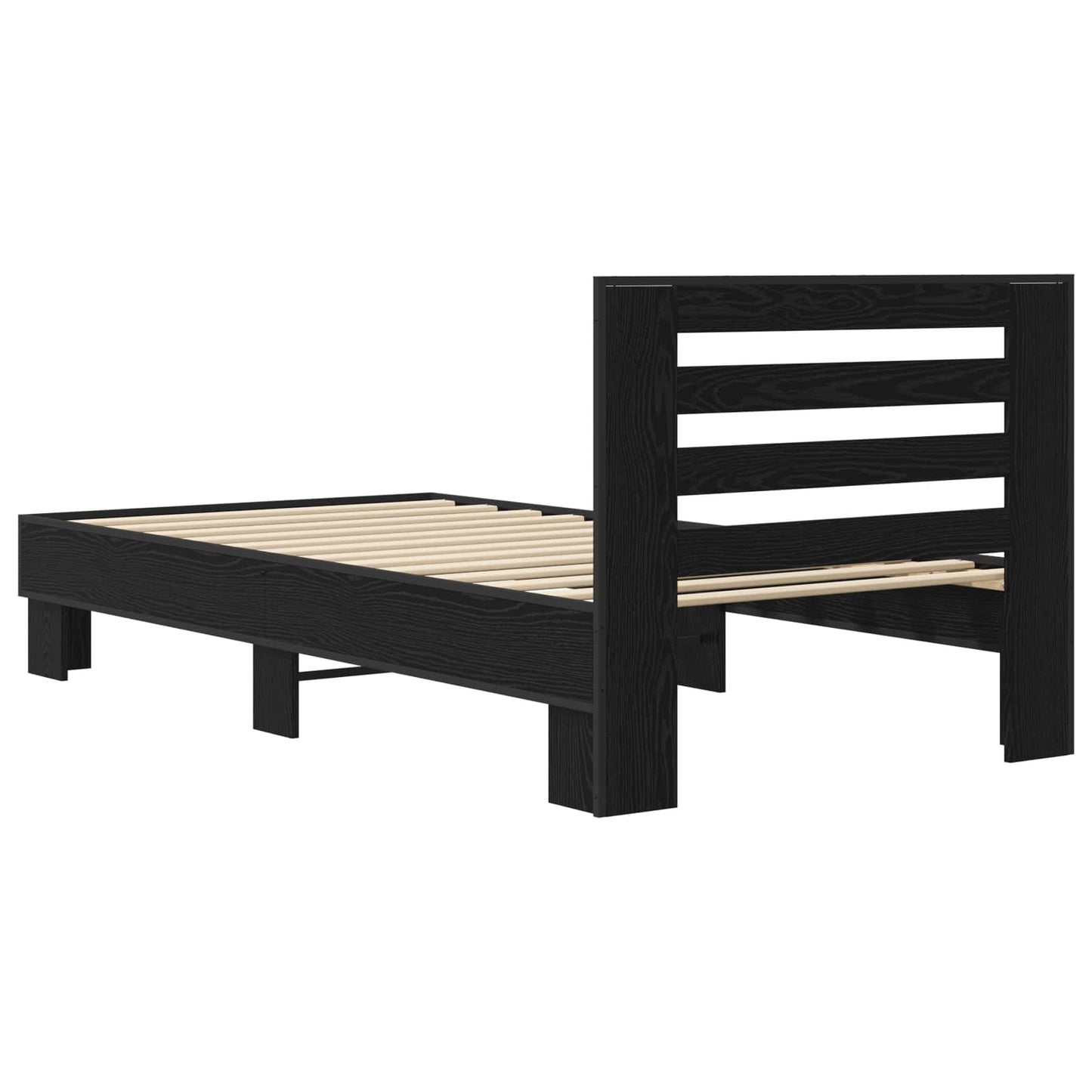 Struttura letto con testata Rovere Nero 80 x 200 cm | homemem39