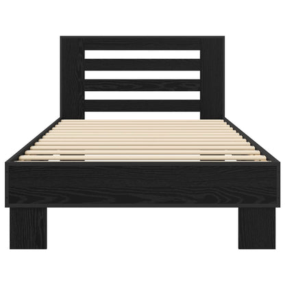 Struttura letto con testata Rovere Nero 80 x 200 cm | homemem39