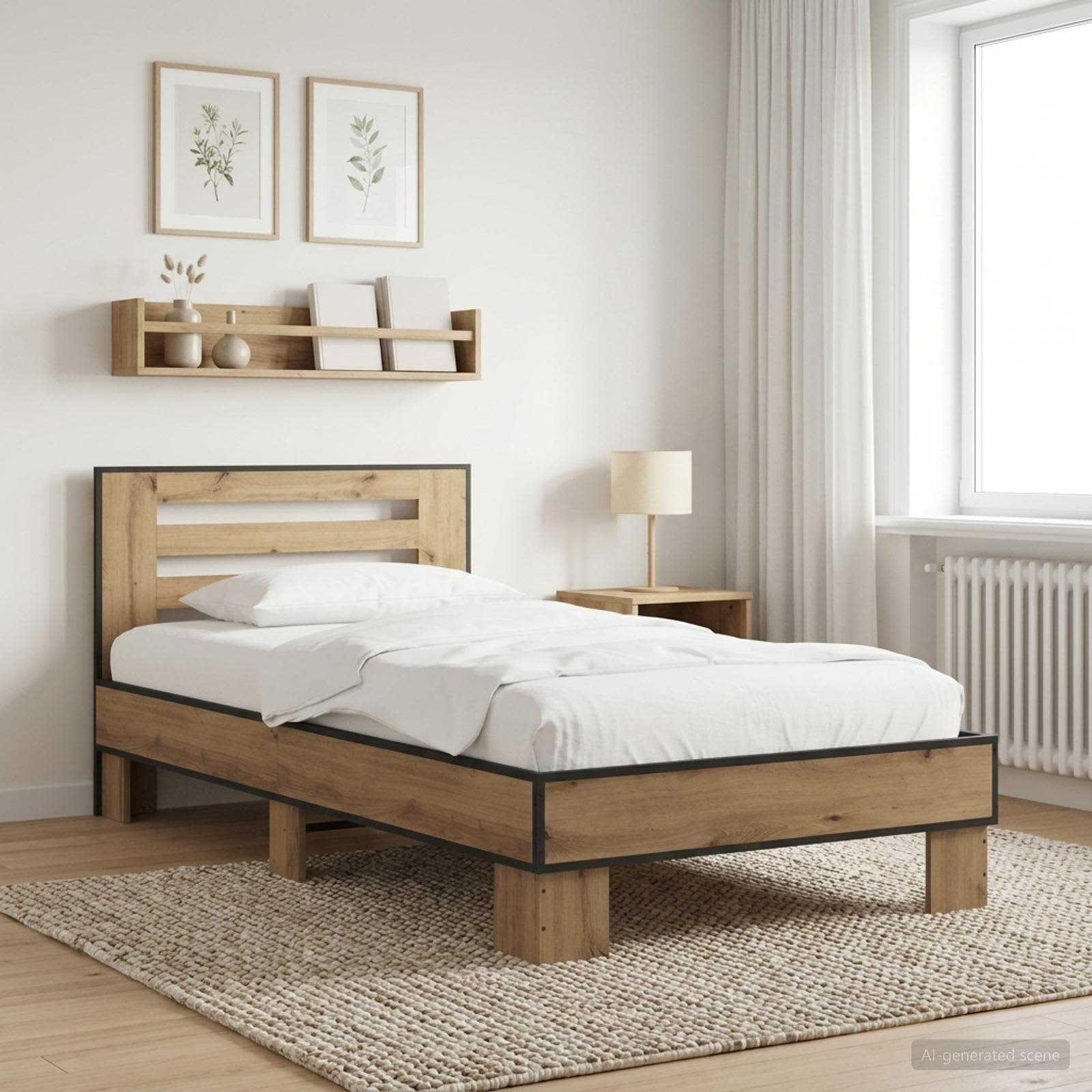 Struttura letto con testata Rovere Artigianale 80 x 200 cm | homemem39