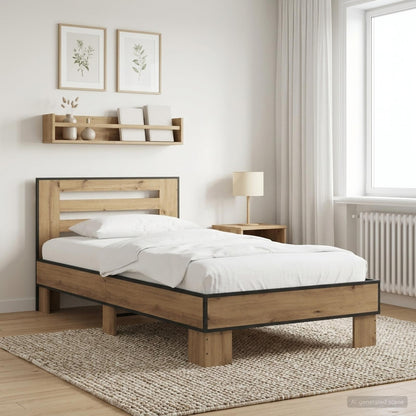 Struttura letto con testata Rovere Artigianale 80 x 200 cm | homemem39