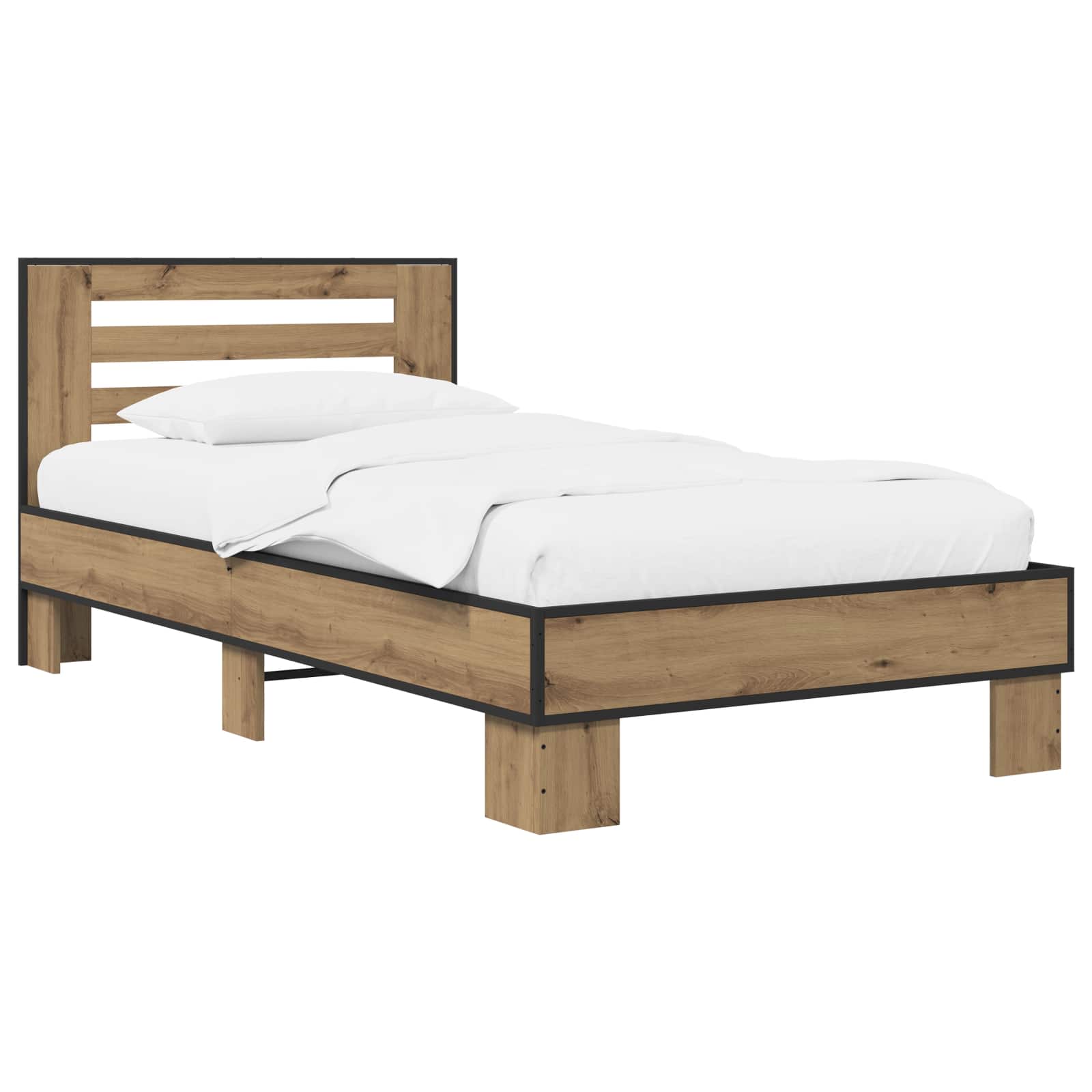 Struttura letto con testata Rovere Artigianale 80 x 200 cm | homemem39