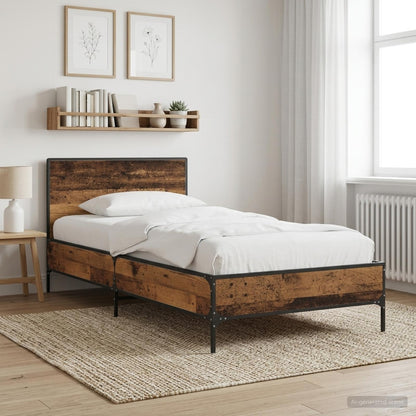Struttura letto con testata Legno antico 80 x 200 cm | homemem39