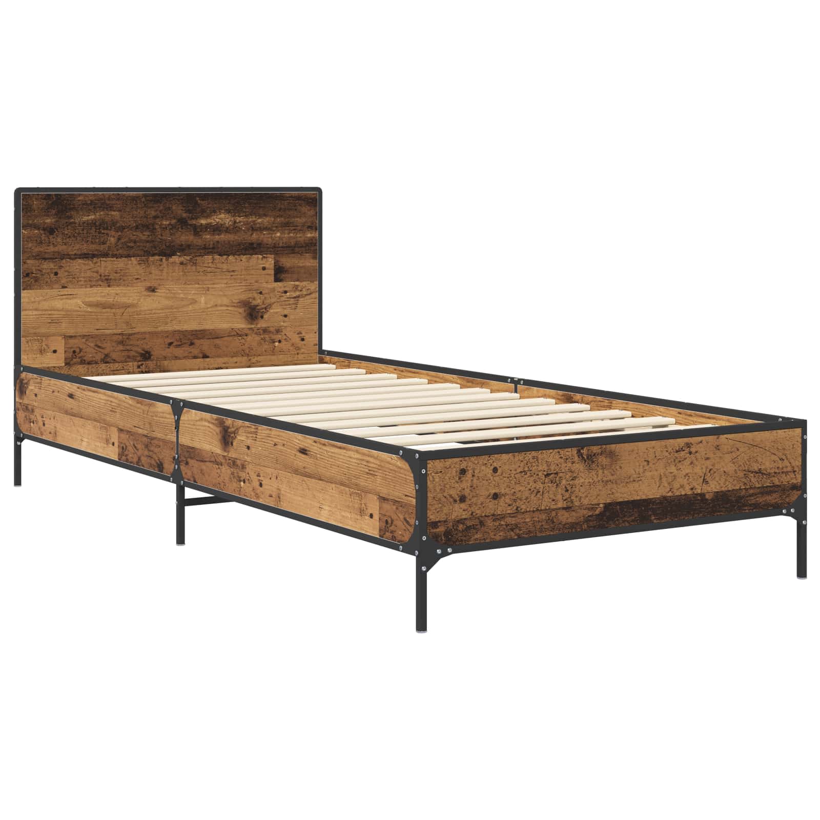 Struttura letto con testata Legno antico 80 x 200 cm | homemem39