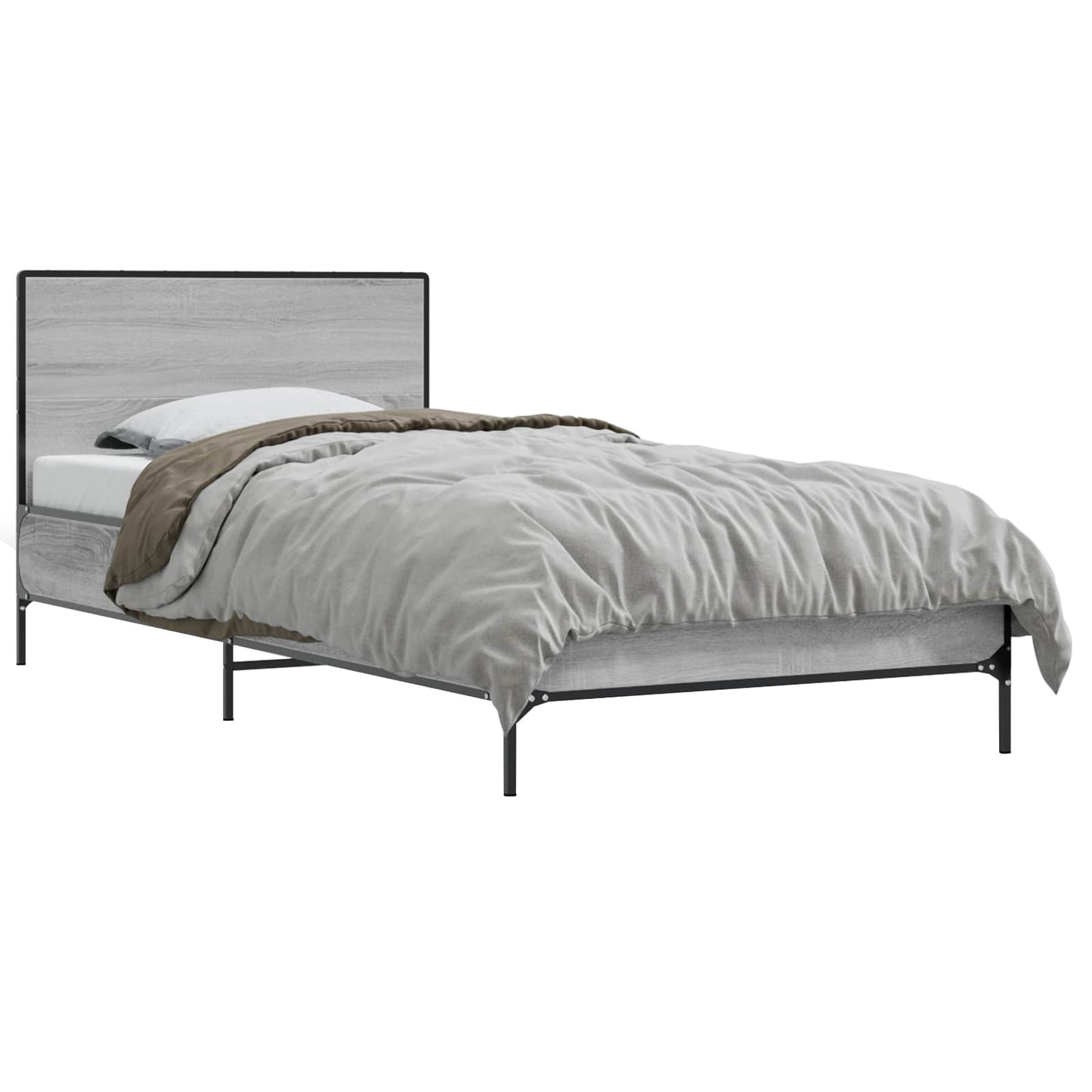 Struttura letto con testata Sonoma grigio 80 x 200 cm | homemem39