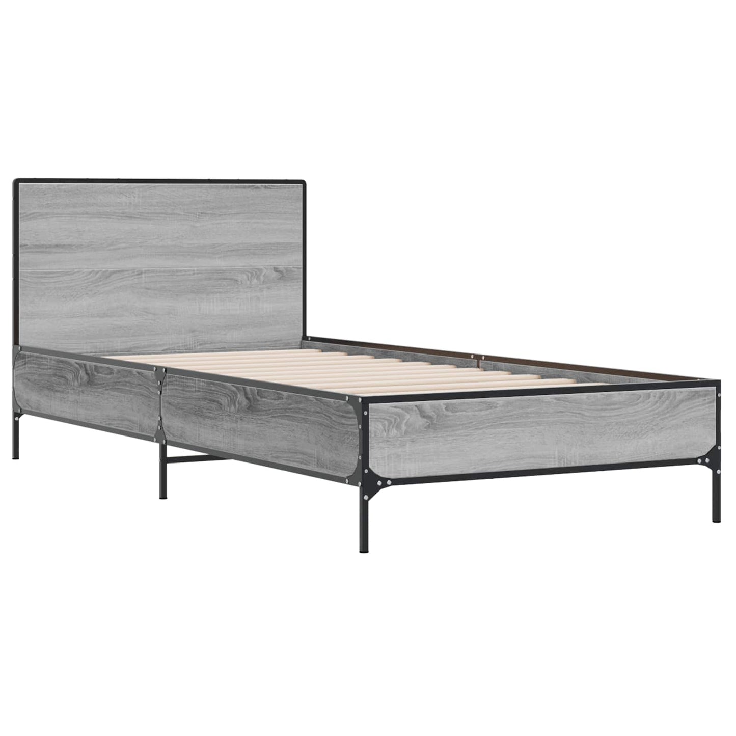 Struttura letto con testata Sonoma grigio 80 x 200 cm | homemem39