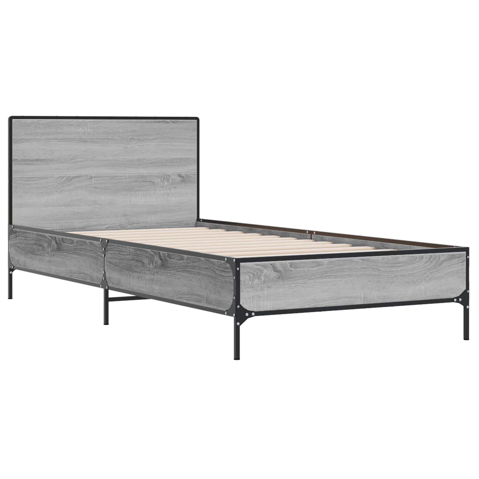 Struttura letto con testata Sonoma grigio 80 x 200 cm | homemem39