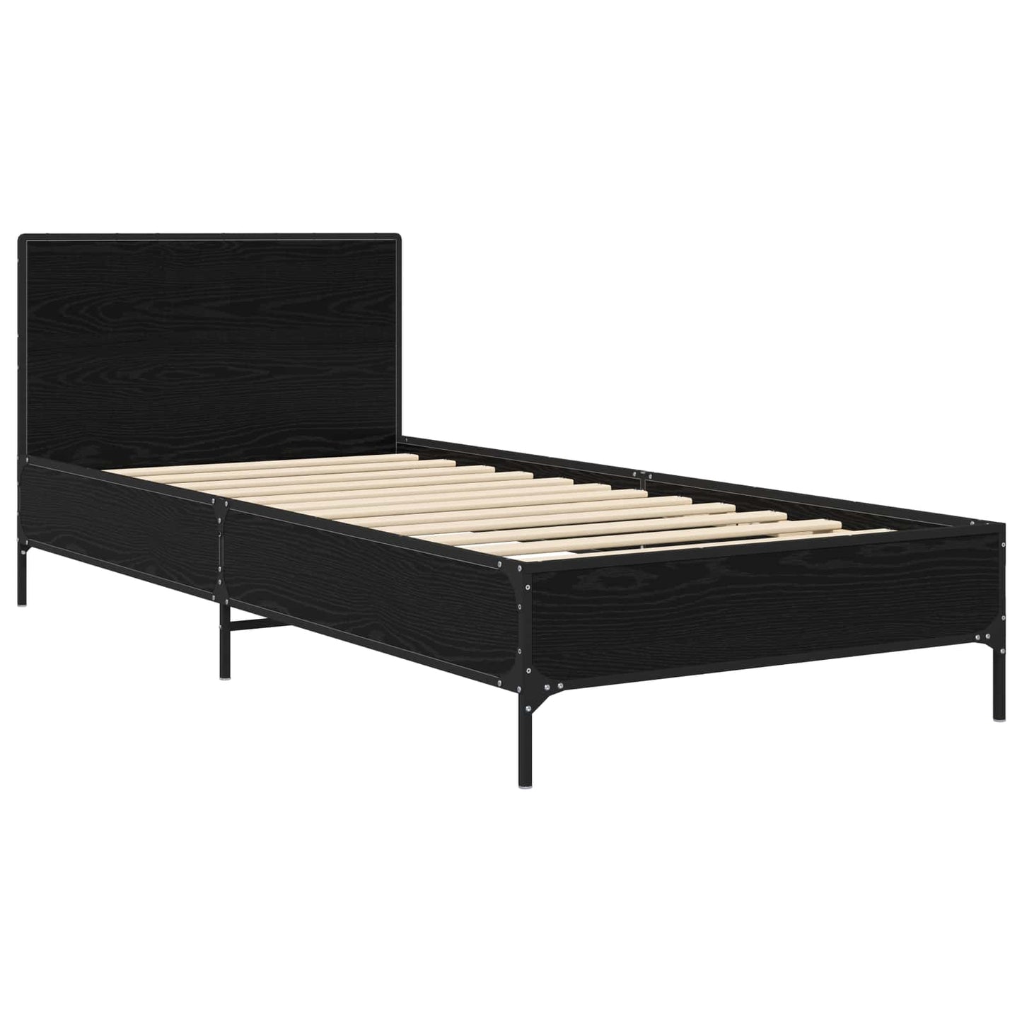 Struttura letto con testata Rovere Nero 80 x 200 cm | homemem39