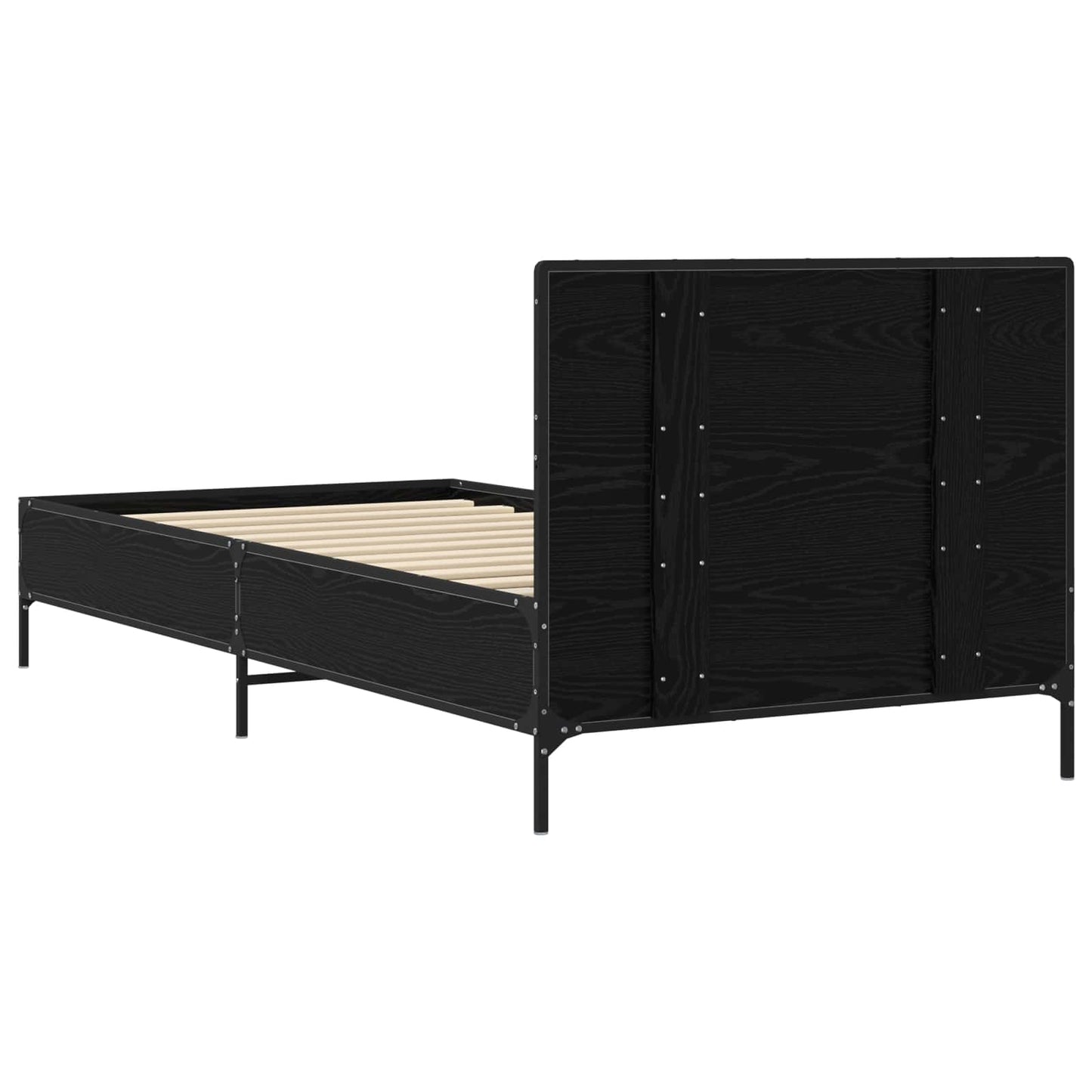 Struttura letto con testata Rovere Nero 80 x 200 cm | homemem39