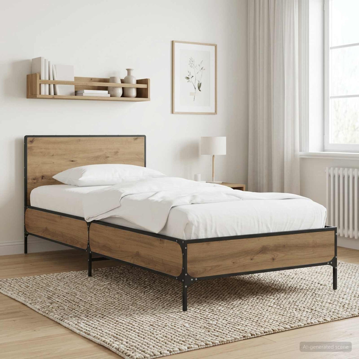 Struttura letto con testata Rovere Artigianale 80 x 200 cm | homemem39