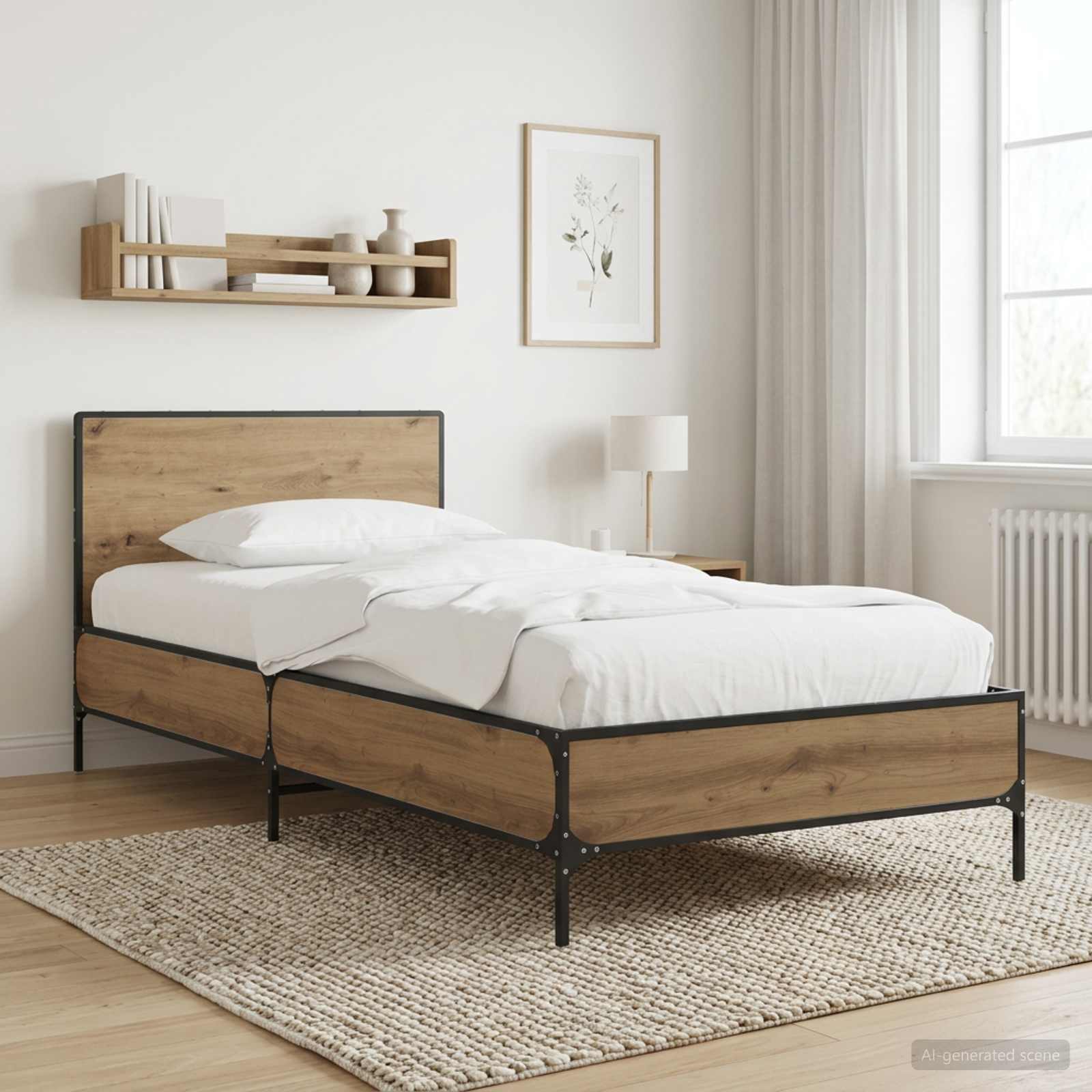 Struttura letto con testata Rovere Artigianale 80 x 200 cm | homemem39