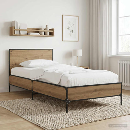 Struttura letto con testata Rovere Artigianale 80 x 200 cm | homemem39