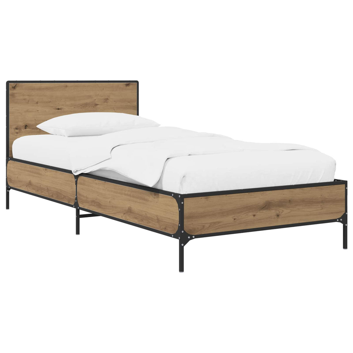 Struttura letto con testata Rovere Artigianale 80 x 200 cm
