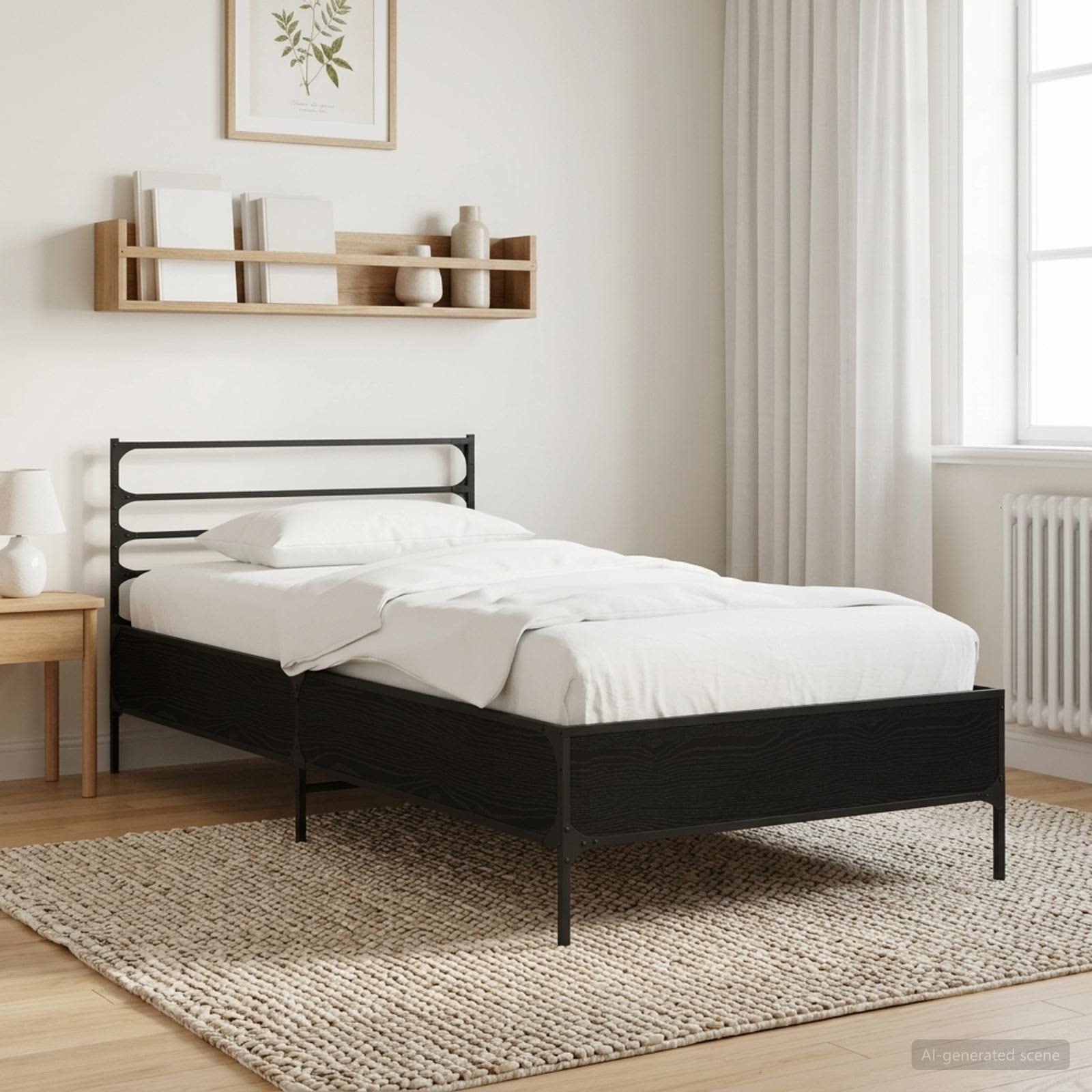 Struttura del letto Rovere Nero 80 x 200 cm | homemem39