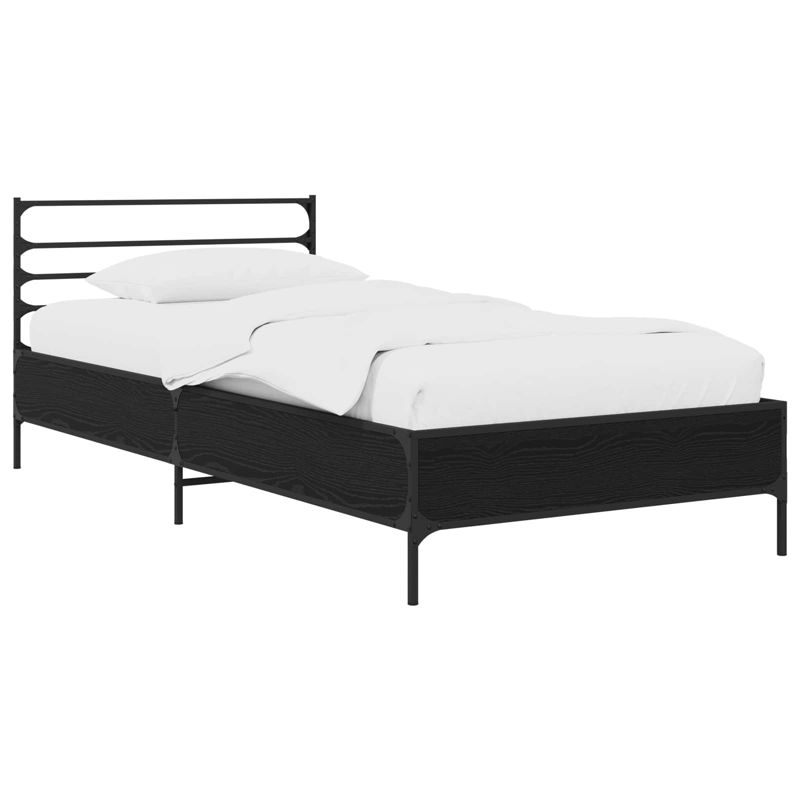 Struttura del letto Rovere Nero 80 x 200 cm | homemem39