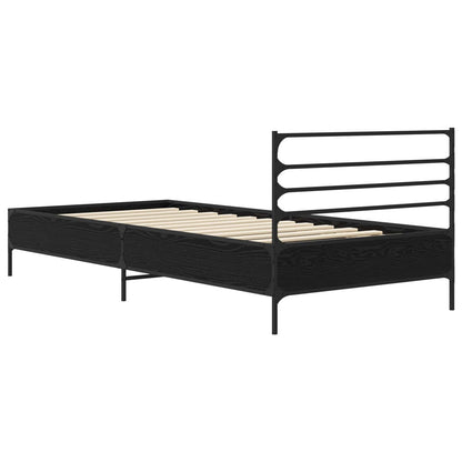 Struttura del letto Rovere Nero 80 x 200 cm | homemem39