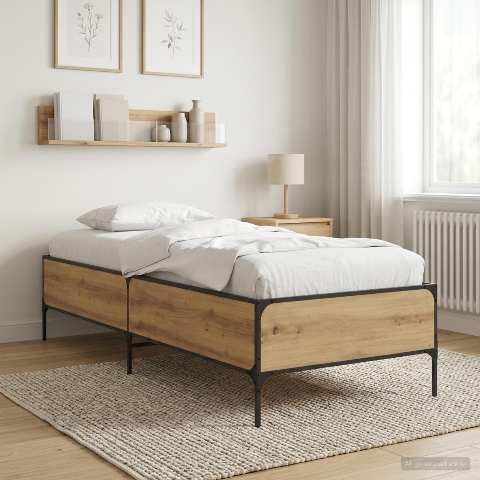 Struttura del letto Rovere Artigianale 80 x 200 cm | homemem39