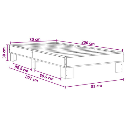 Struttura del letto Rovere Fumo 80 x 200 cm | homemem39
