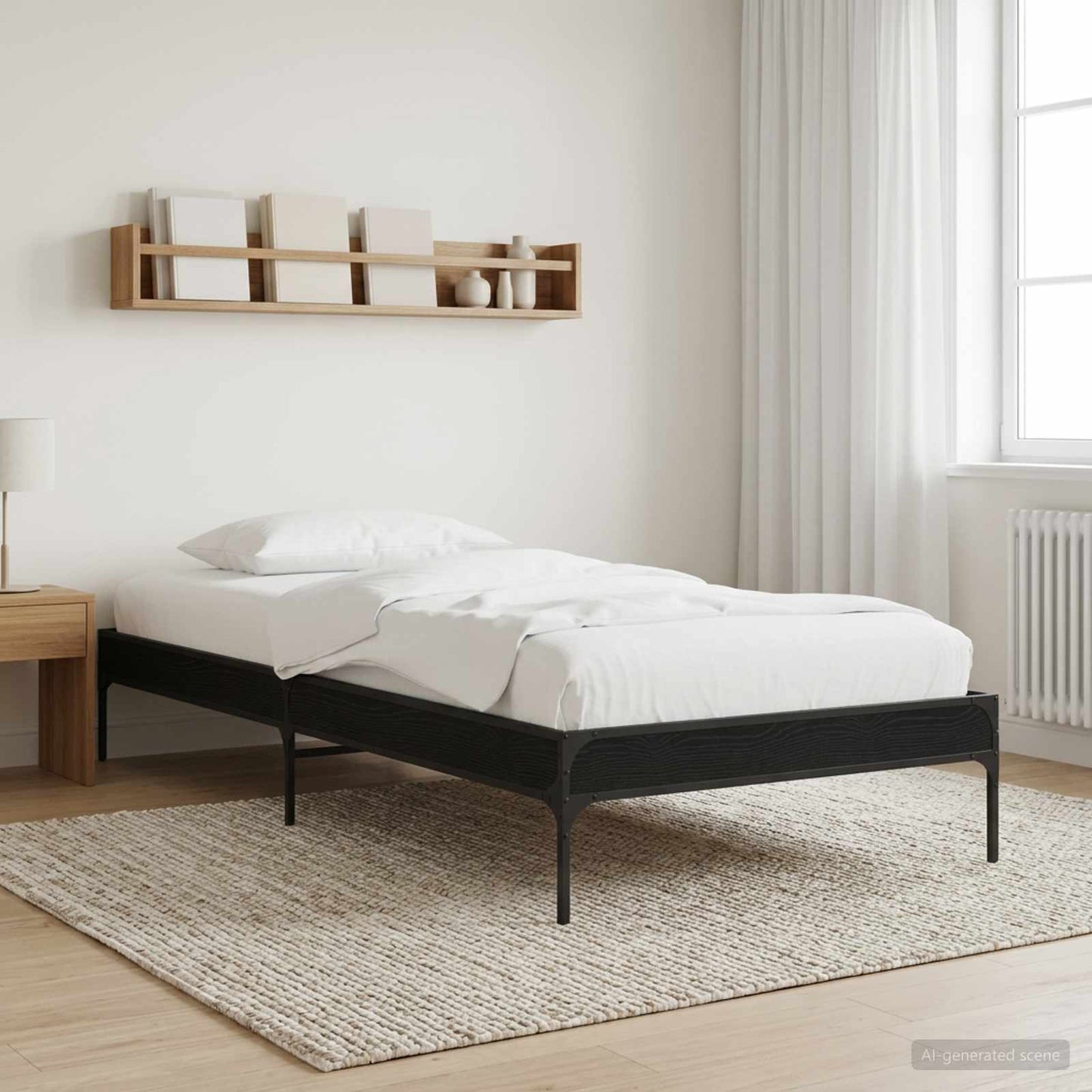 Struttura del letto Rovere Nero 80 x 200 cm | homemem39