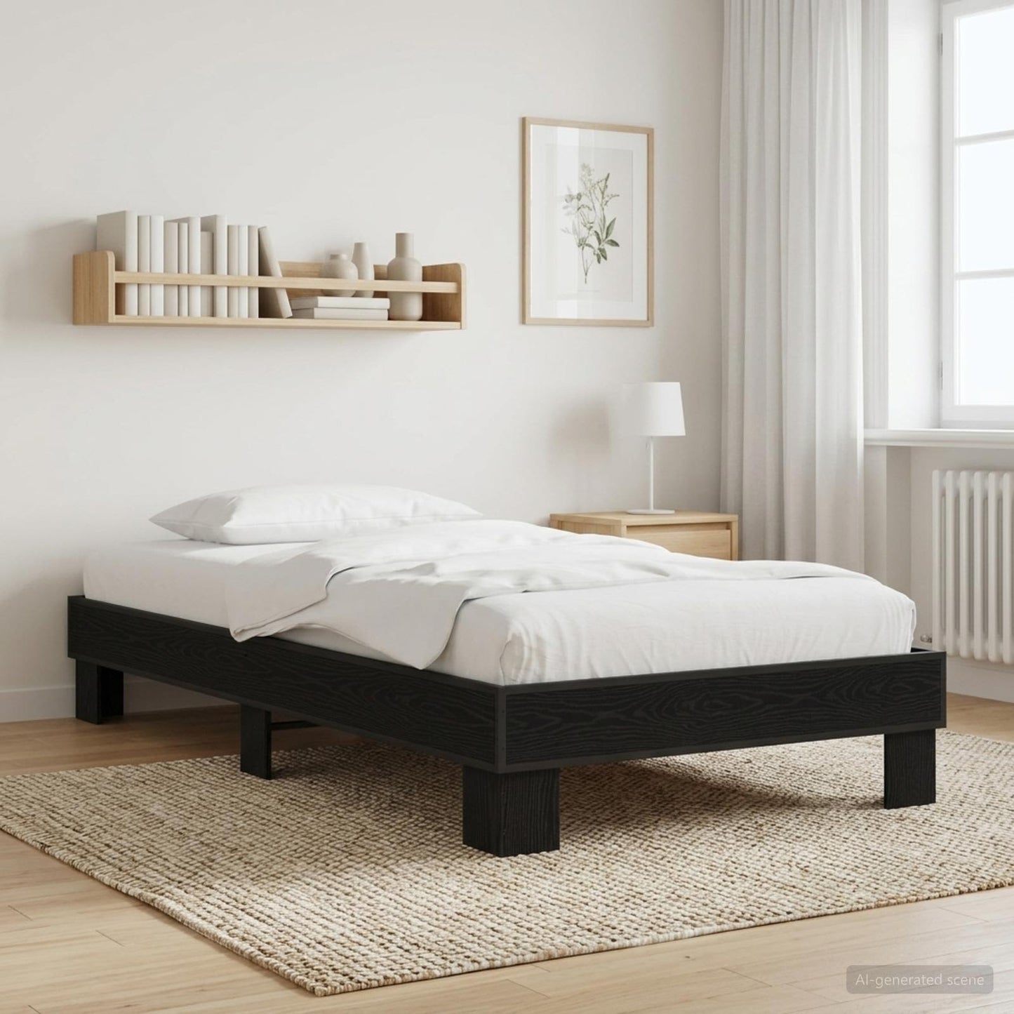 Struttura del letto Rovere Nero 80 x 200 cm | homemem39