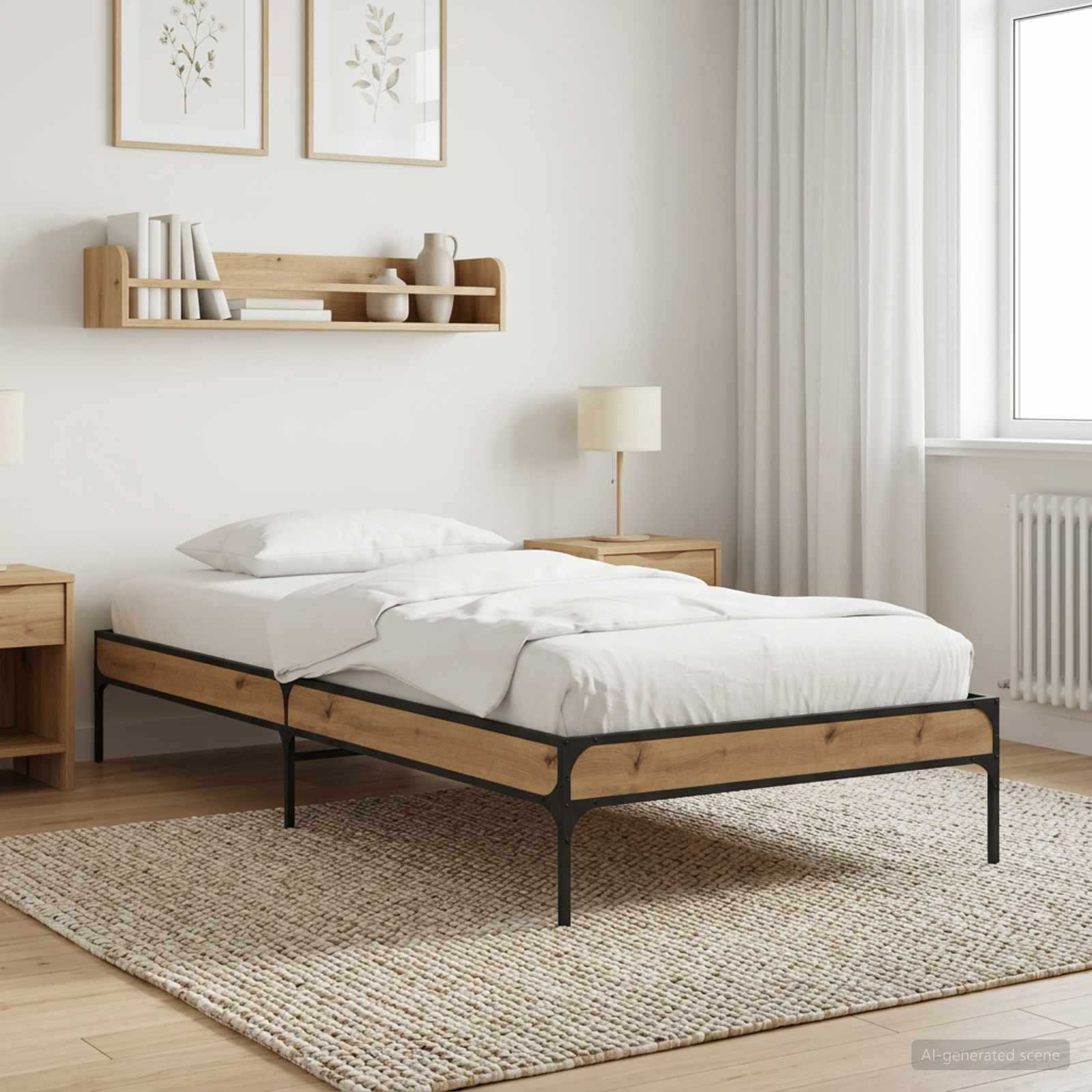 Struttura del letto Rovere Artigianale 80 x 200 cm | homemem39