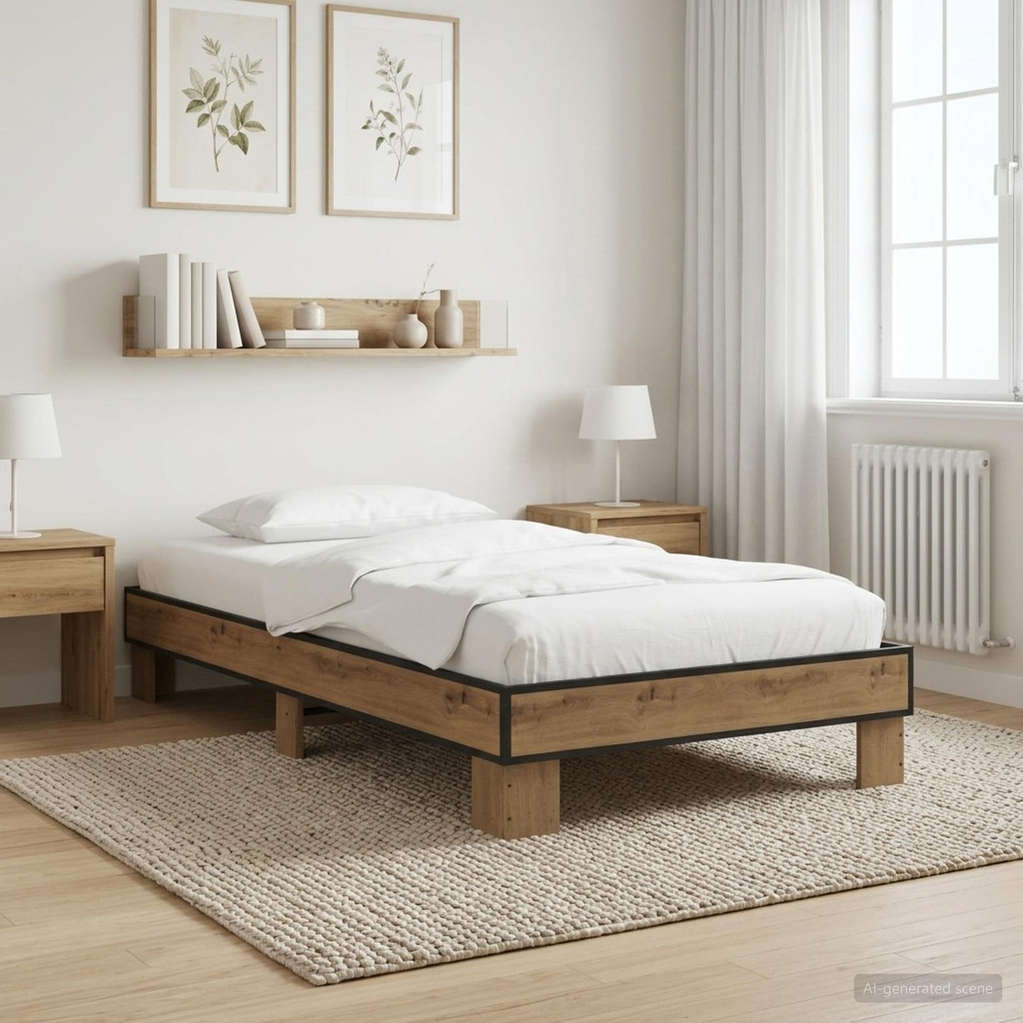 Struttura del letto Rovere Artigianale 80 x 200 cm | homemem39