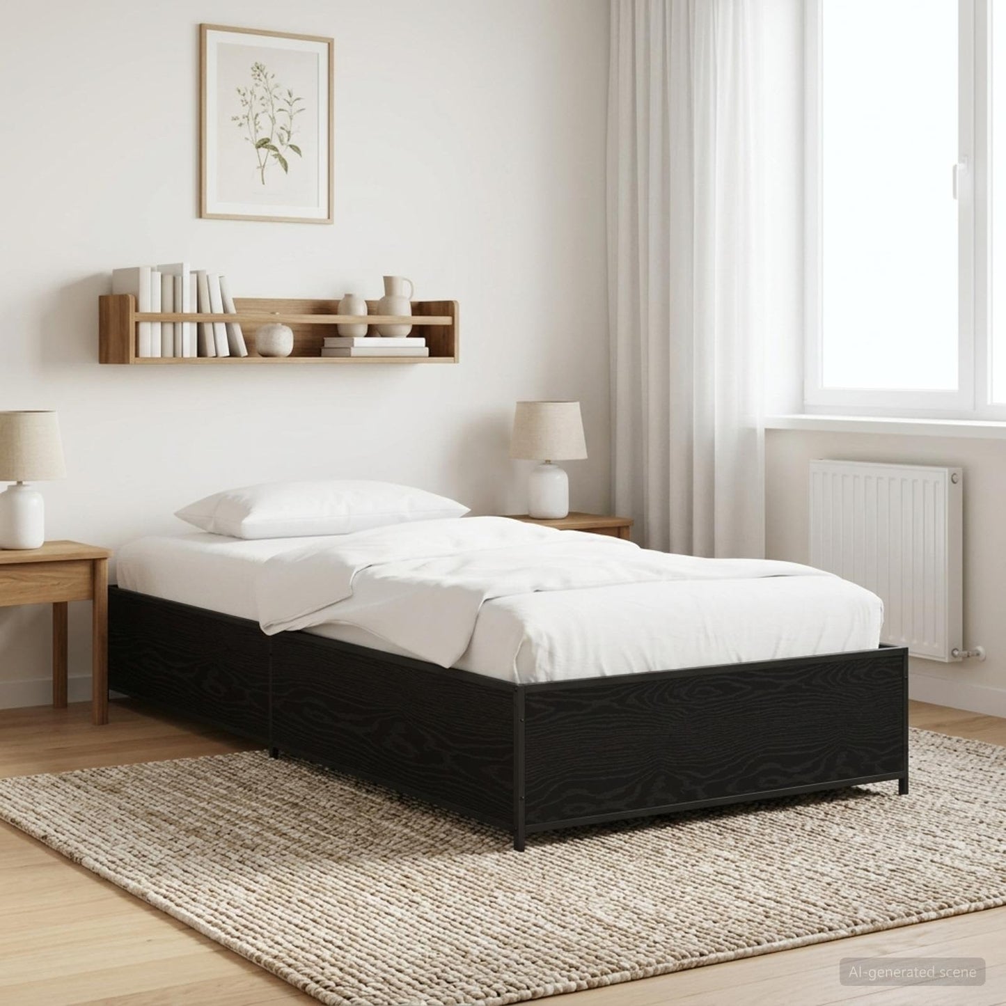 Struttura del letto Rovere Nero 80 x 200 cm | homemem39