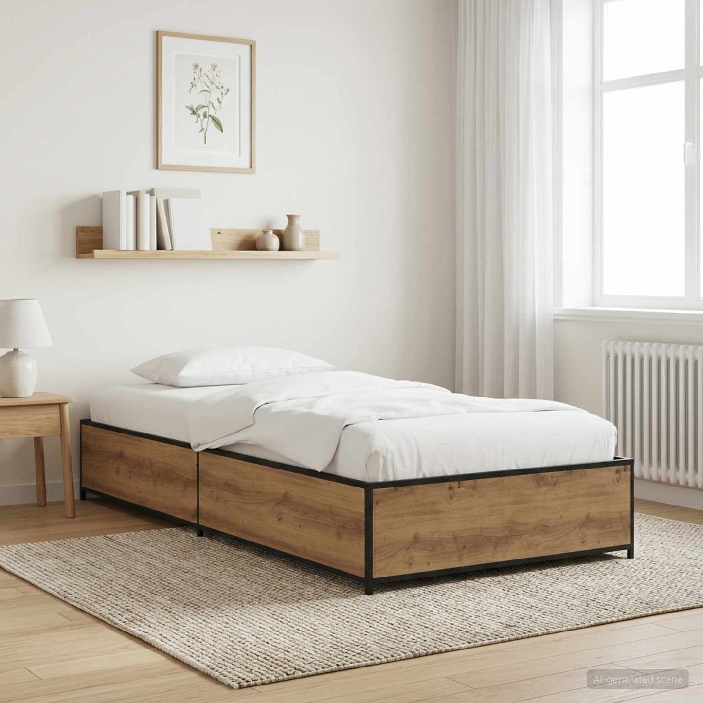 Struttura del letto Rovere Artigianale 80 x 200 cm | homemem39