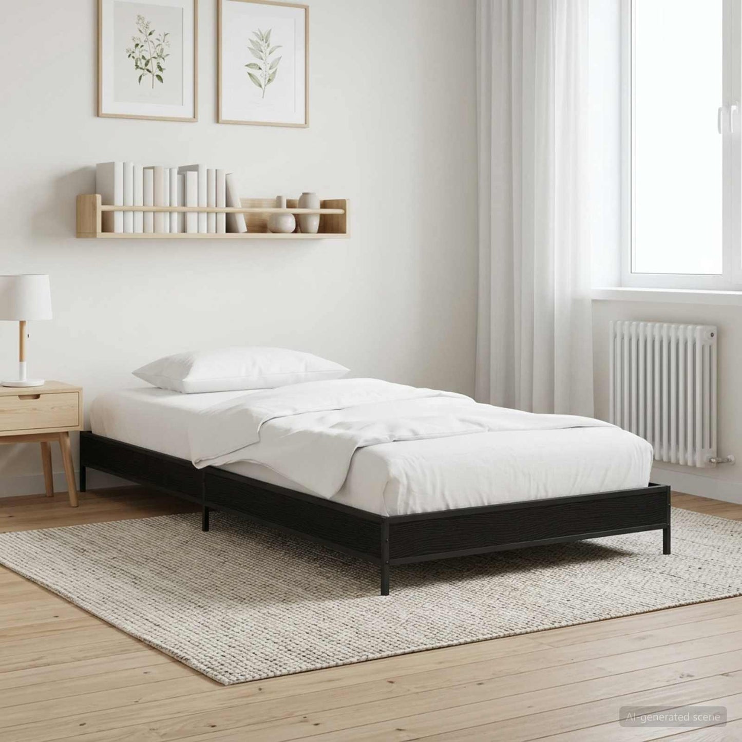 Struttura del letto Rovere Nero 80 x 200 cm | homemem39