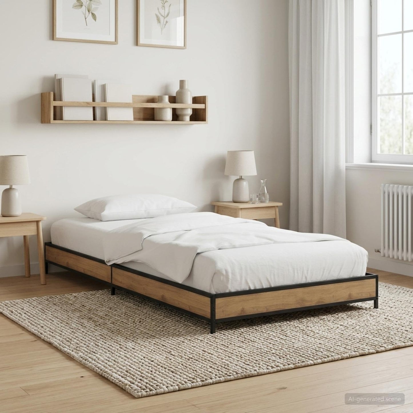 Struttura del letto Rovere Artigianale 80 x 200 cm | homemem39