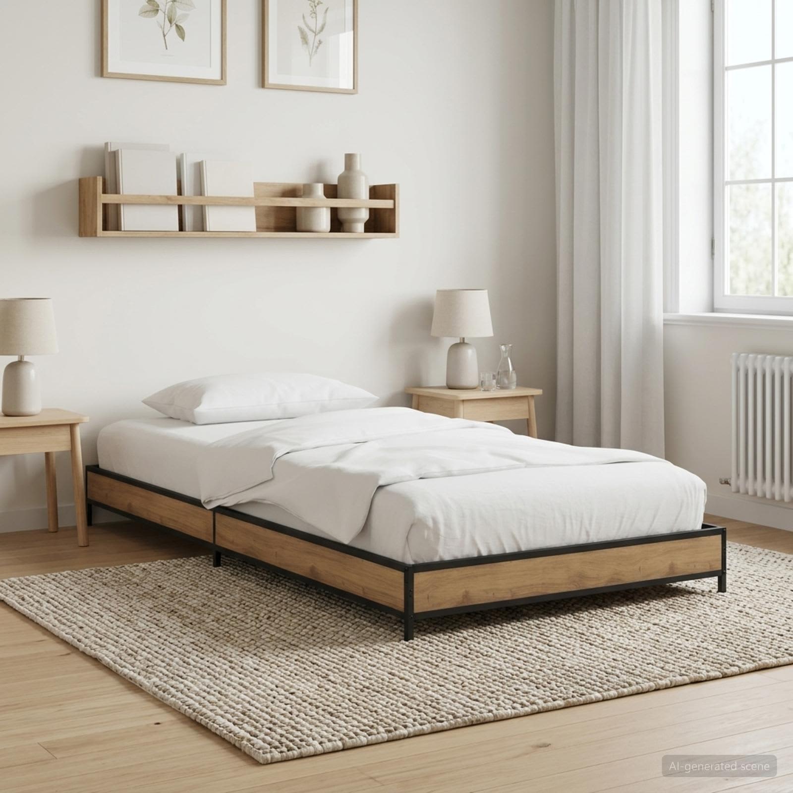 Struttura del letto Rovere Artigianale 80 x 200 cm | homemem39