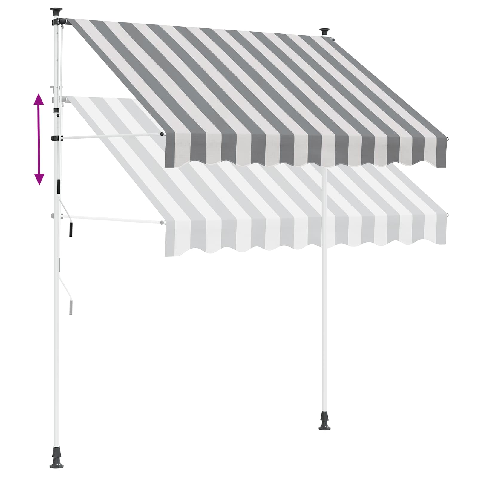 Tenda retrattile manuale Antracite e Bianco 100 cm | homemem39