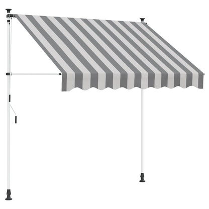 Tenda retrattile manuale Antracite e Bianco 150 cm | homemem39