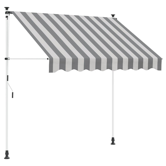 Tenda retrattile manuale Antracite e Bianco 200 cm | homemem39