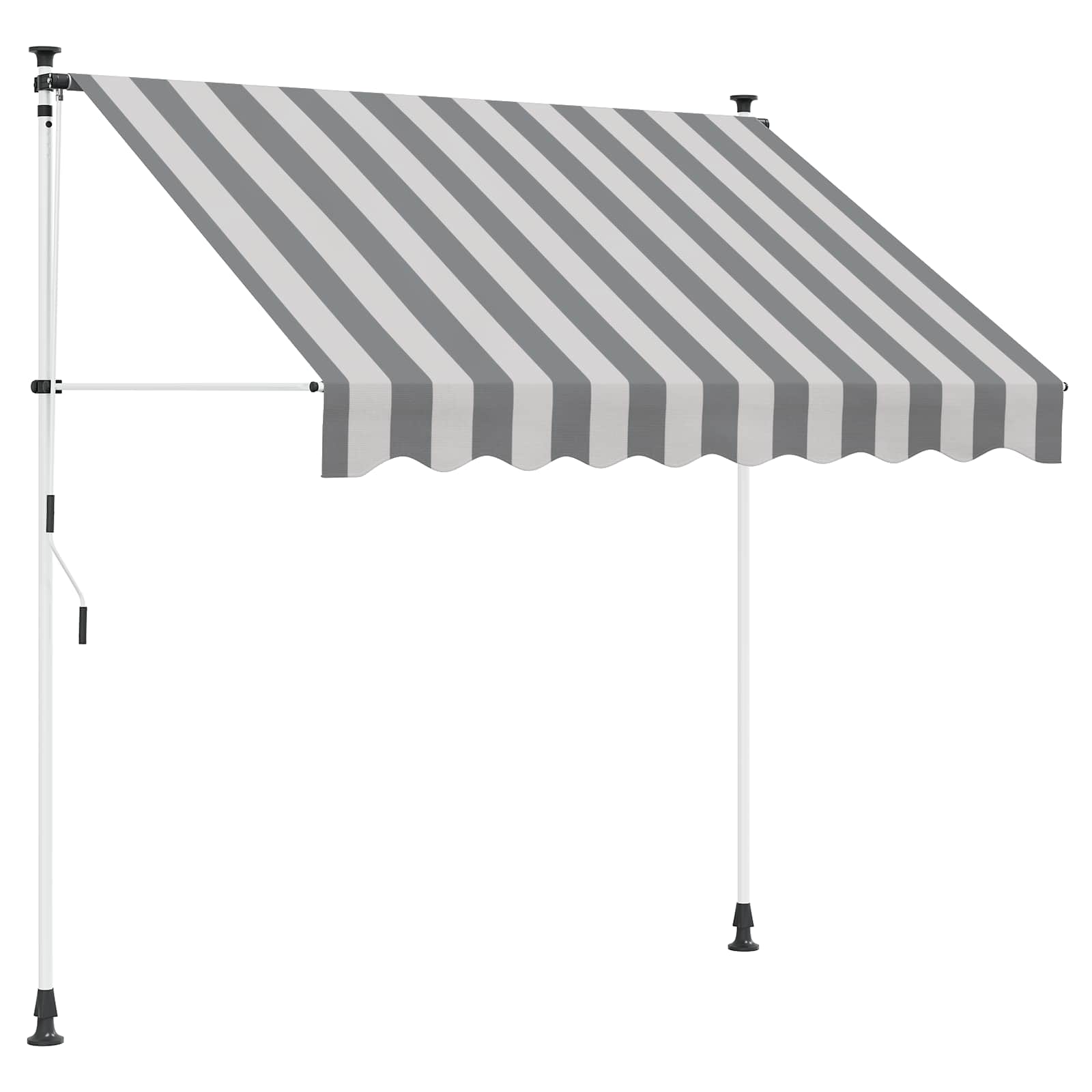 Tenda retrattile manuale Antracite e Bianco 250 cm | homemem39