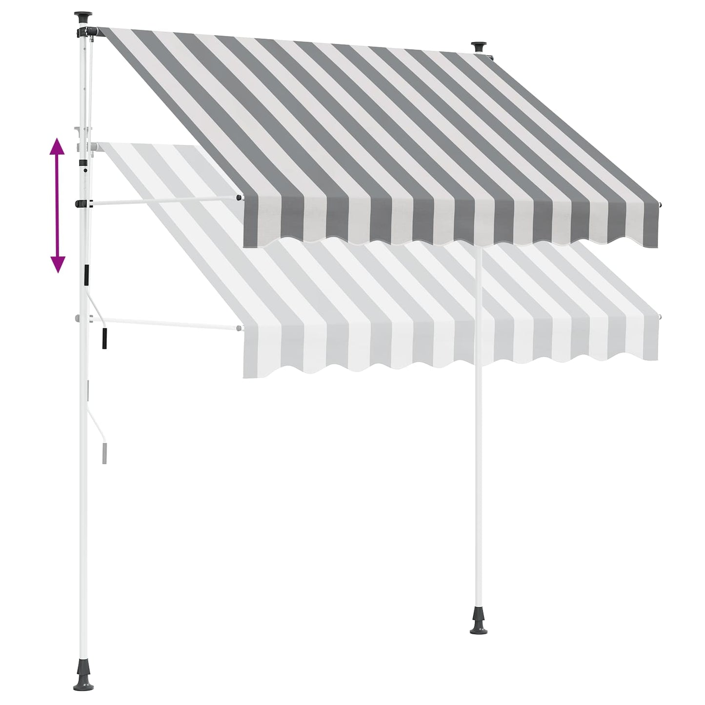 Tenda retrattile manuale Antracite e Bianco 250 cm | homemem39