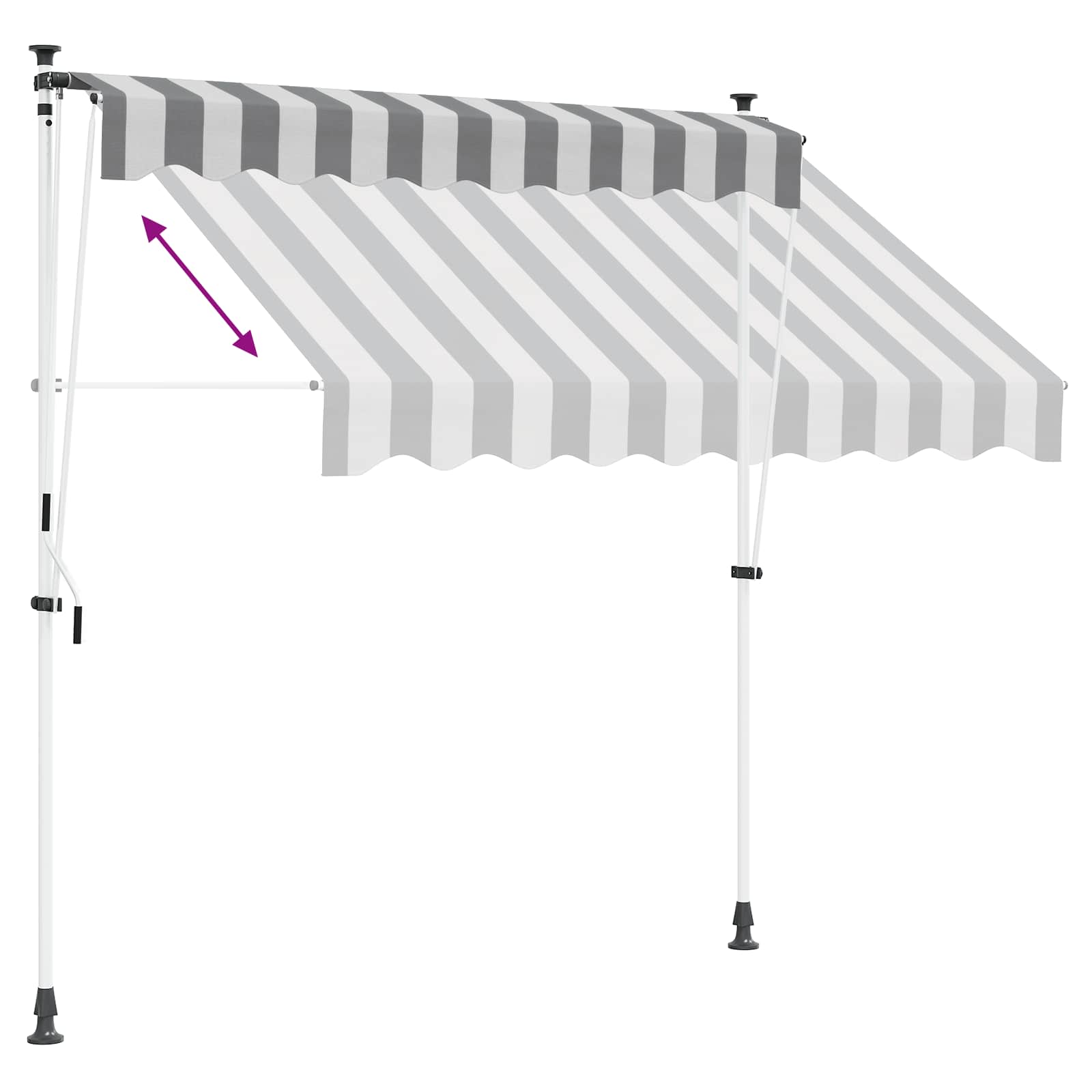 Tenda retrattile manuale Antracite e Bianco 250 cm | homemem39