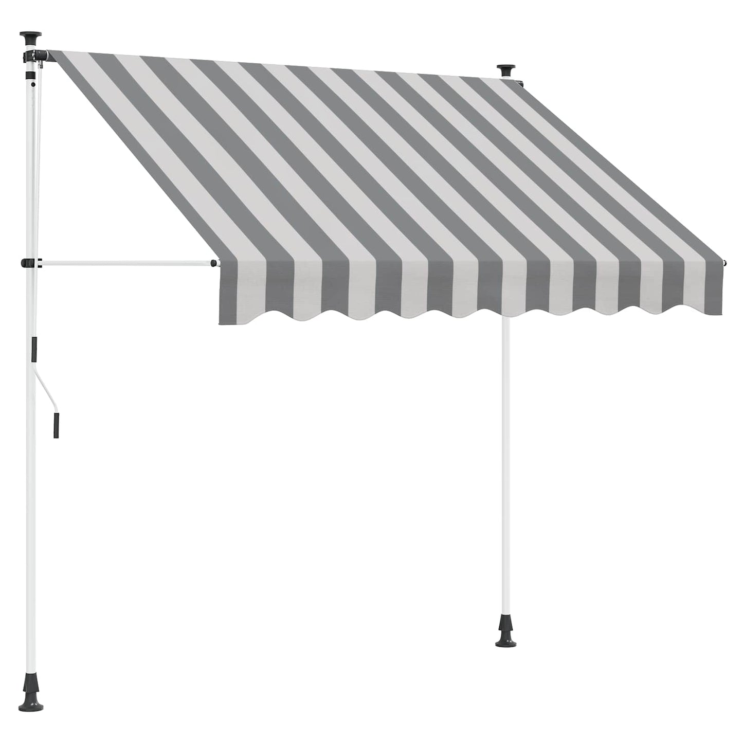 Tenda retrattile manuale Antracite e Bianco 400 cm | homemem39