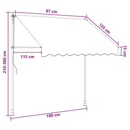 Tenda retrattile manuale Nero 100 cm | homemem39