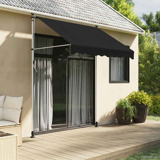 Tenda retrattile manuale Nero 200 cm | homemem39