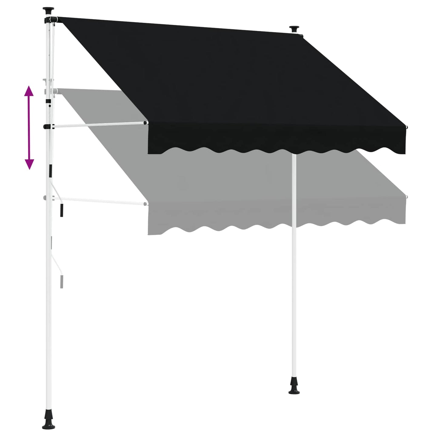 Tenda retrattile manuale Nero 250 cm | homemem39