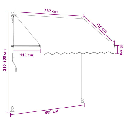 Tenda retrattile manuale Nero 300 cm | homemem39
