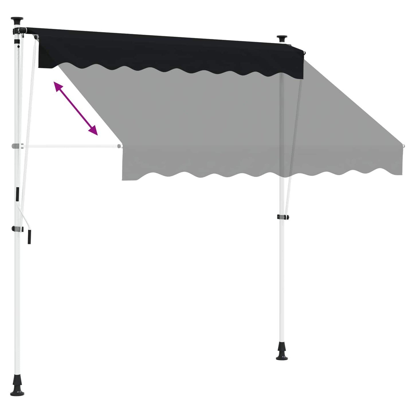Tenda retrattile manuale Nero 350 cm | homemem39